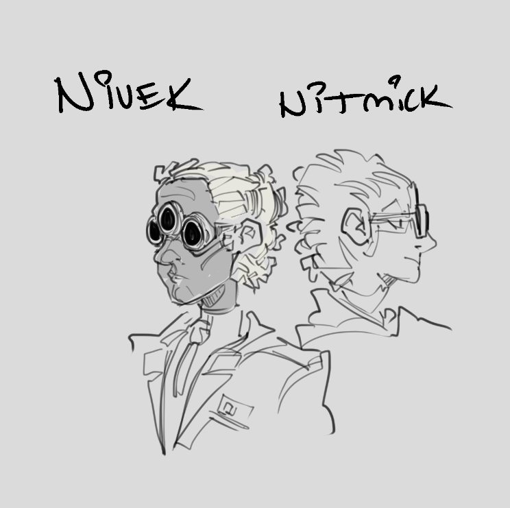 Hand-drawn character study for Nivek Nitmick